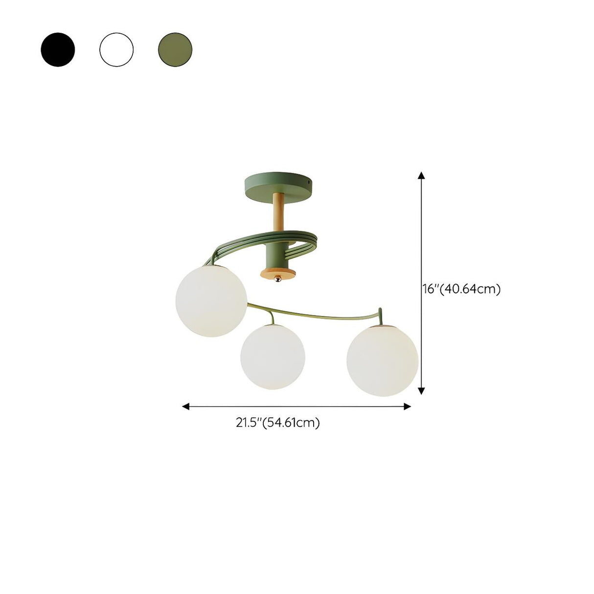 Living Room Swirl Ball Semi-Flush Mount Light 5-Light
