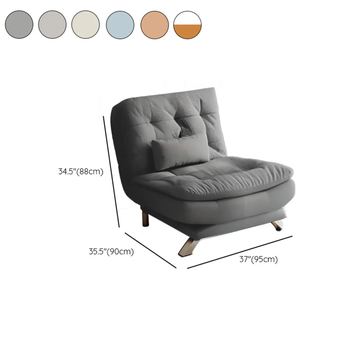 Living Room Two-Color Fabric Wooden Frame Loveseat