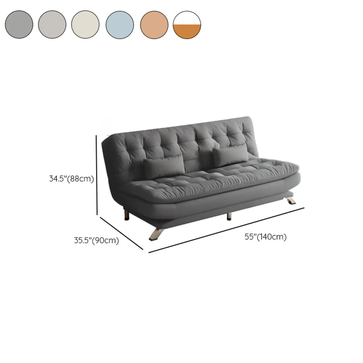 Living Room Two-Color Fabric Wooden Frame Loveseat Image - 18