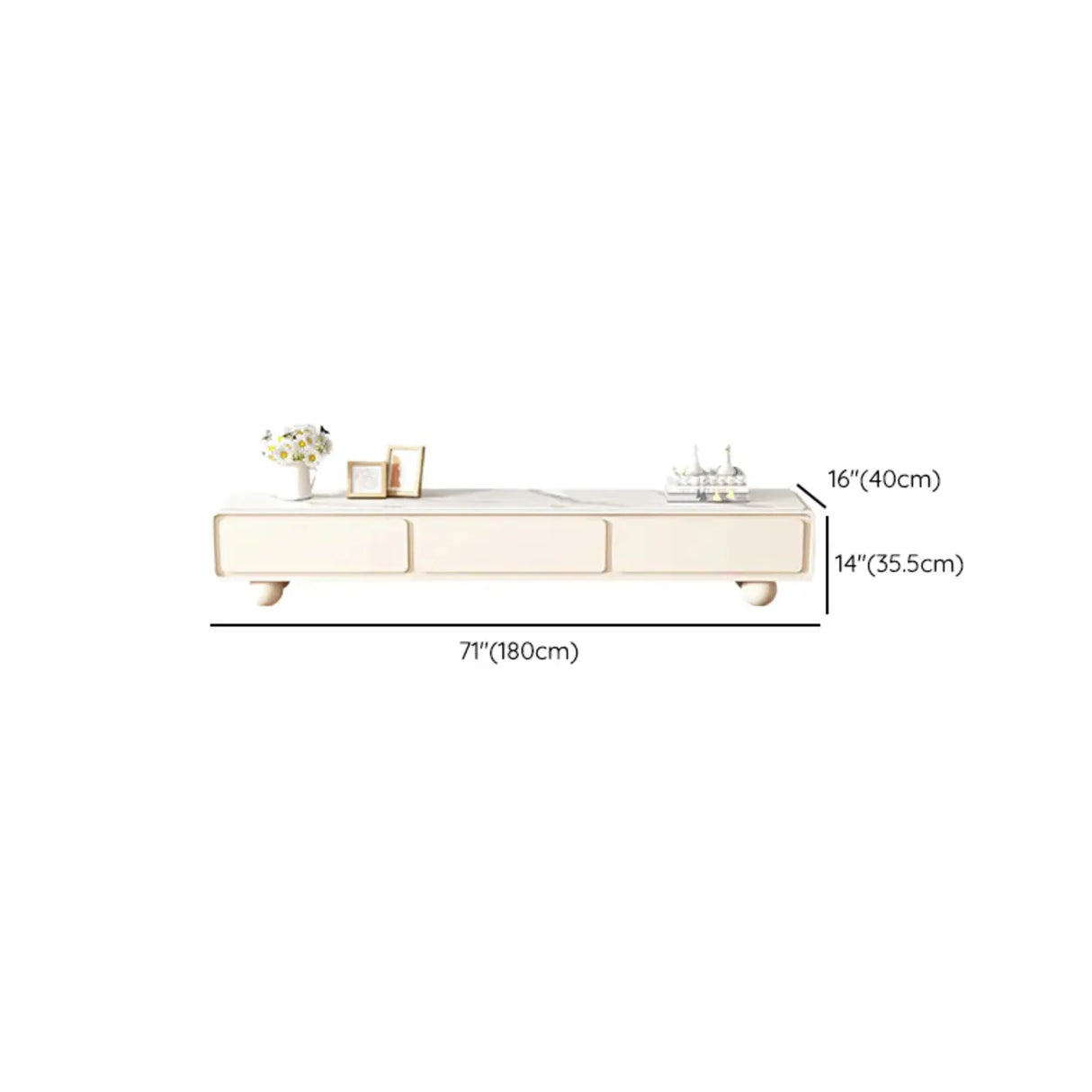 Living Room White Wood Rectangular Drawers TV Stand Image - 14