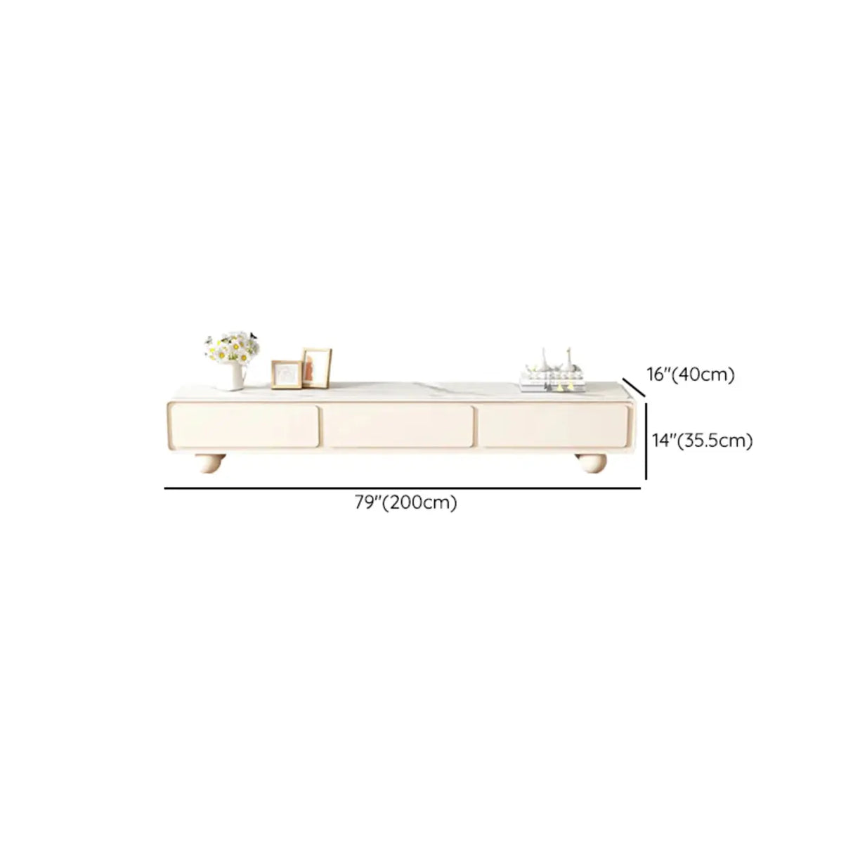 Living Room White Wood Rectangular Drawers TV Stand Image - 16