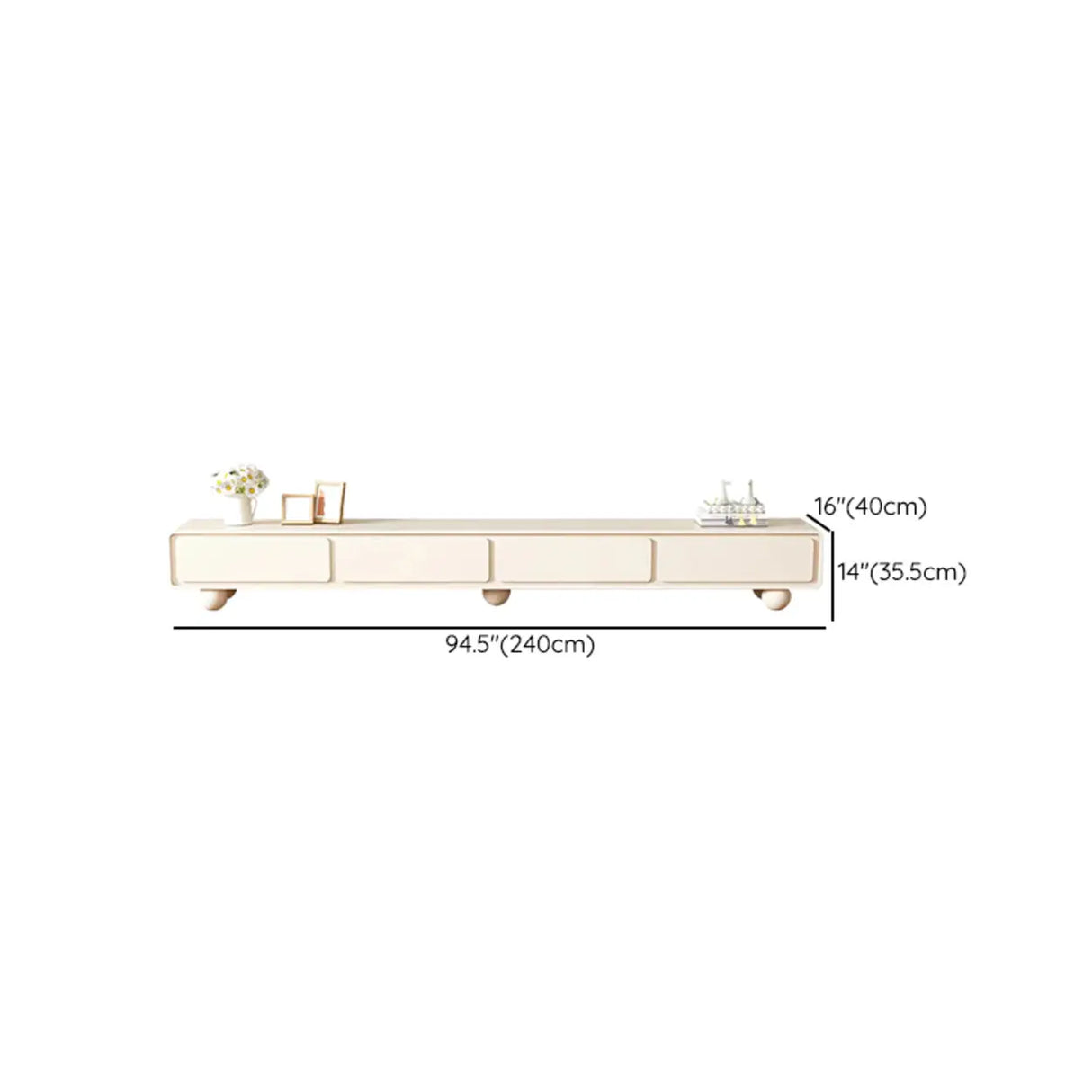 Living Room White Wood Rectangular Drawers TV Stand Image - 19