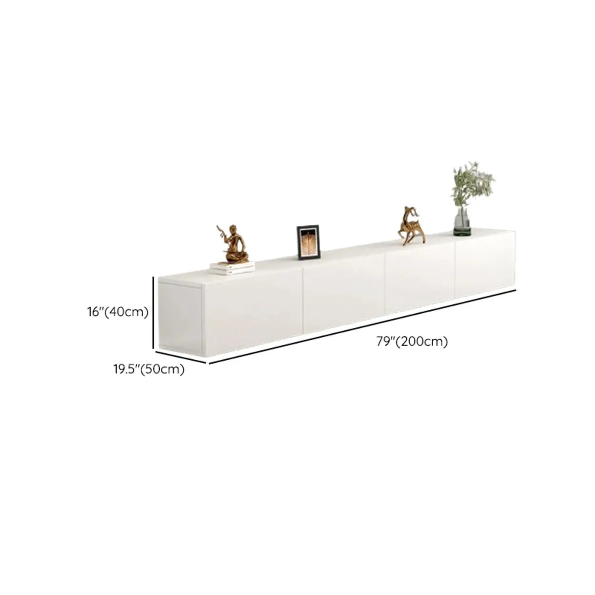Living Room White Wooden Rectangular Drawers TV Stand Image - 19