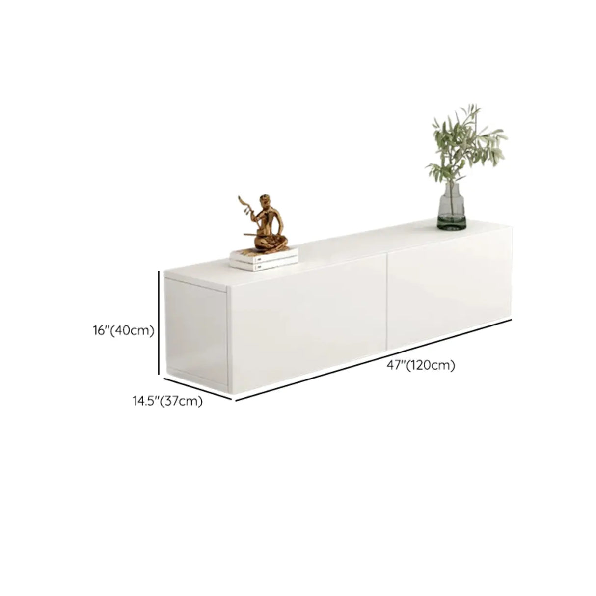Living Room White Wooden Rectangular Drawers TV Stand Image - 20