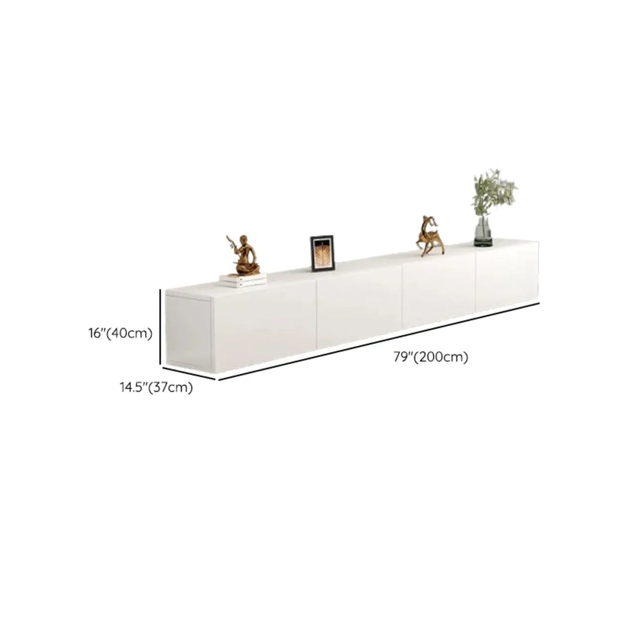 Living Room White Wooden Rectangular Drawers TV Stand Image - 22