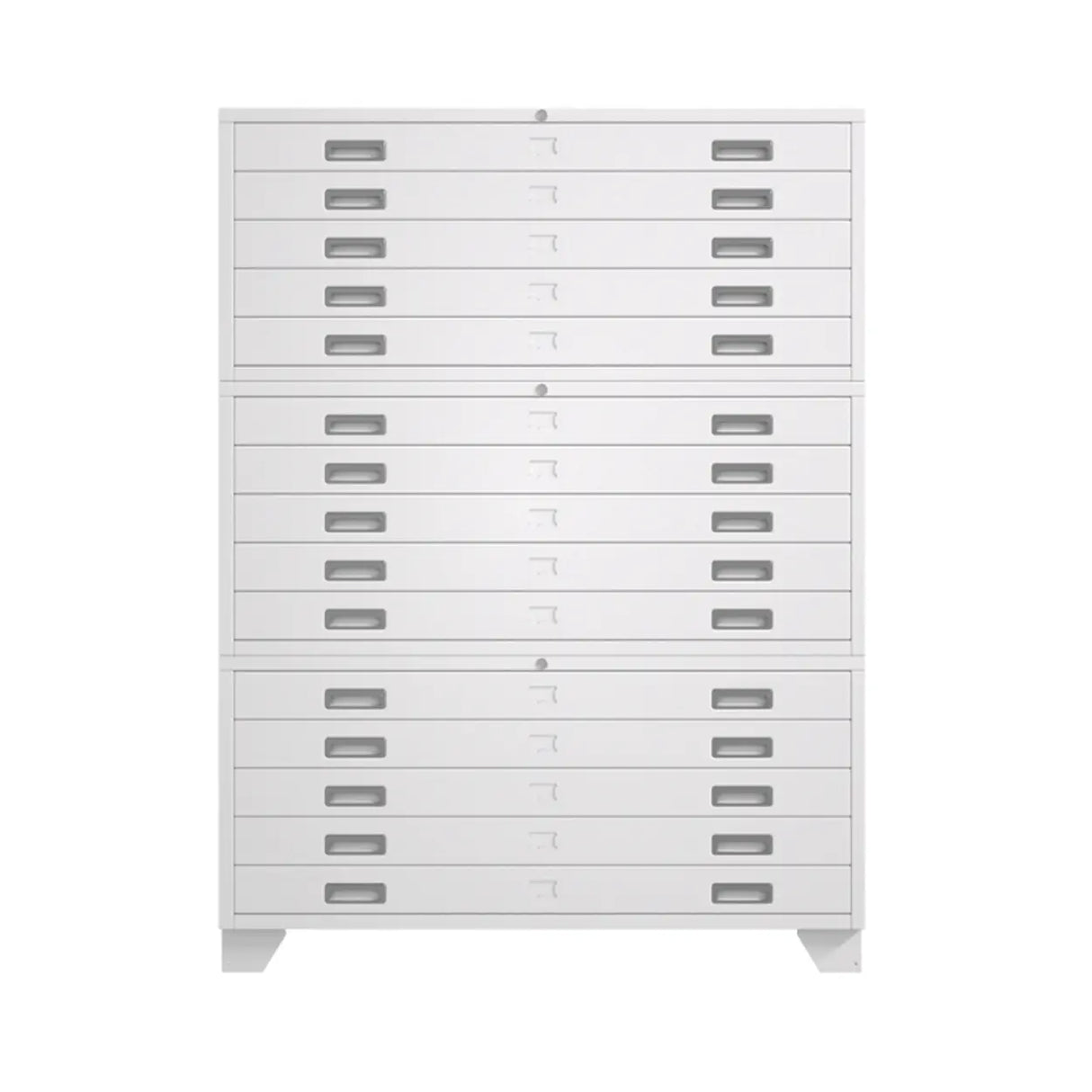 Lockable Coffee White Steel Horizontal Filing Cabinet Image - 10