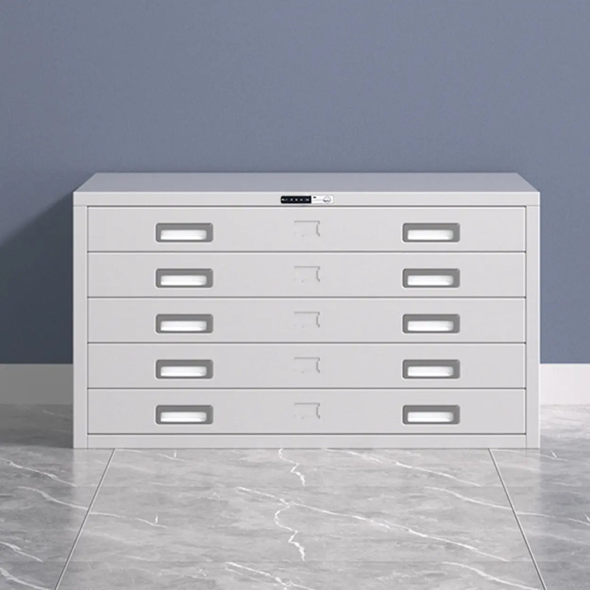 Lockable Coffee White Steel Horizontal Filing Cabinet Image - 18