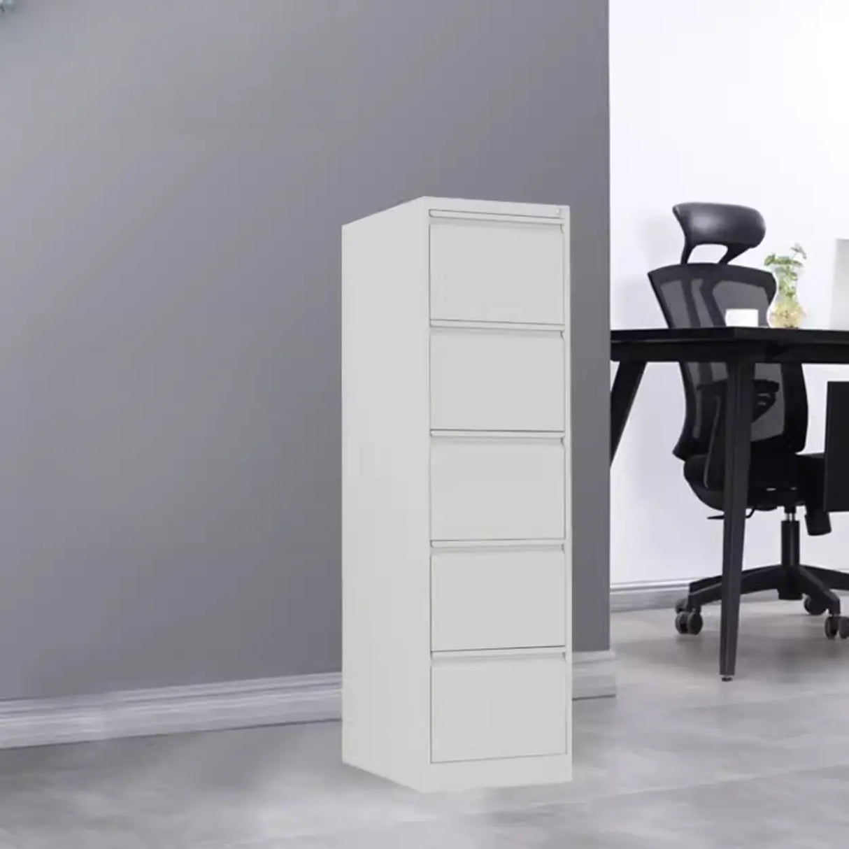 Lockable Metal Vertical Black Anti-Moisture Filing Cabinet Image - 12