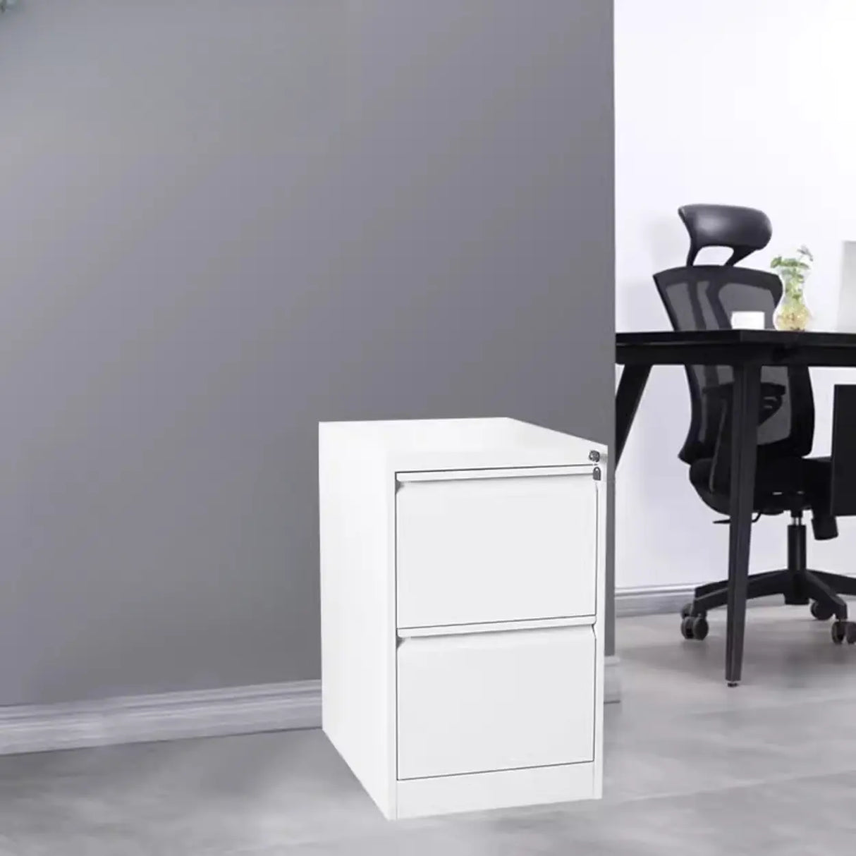 Lockable Metal Vertical Black Anti-Moisture Filing Cabinet Image - 13