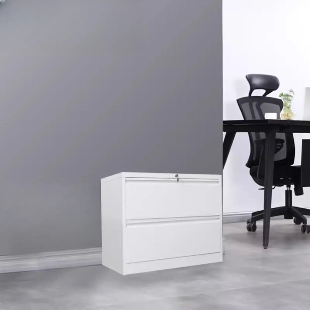 Lockable Metal Vertical Black Anti-Moisture Filing Cabinet Image - 17