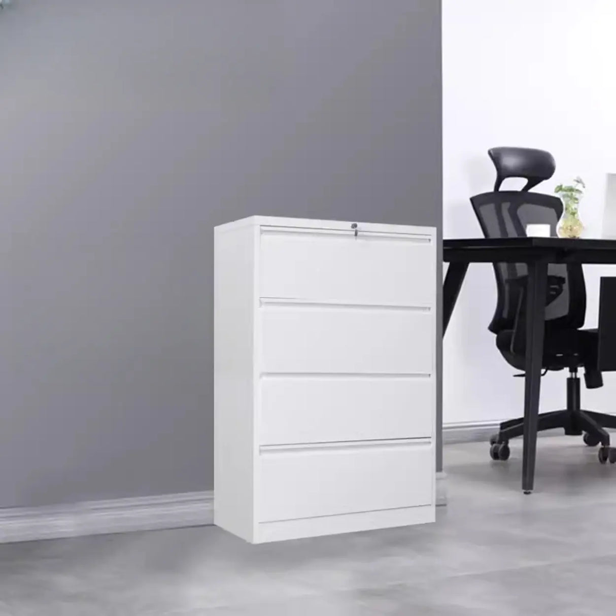 Lockable Metal Vertical Black Anti-Moisture Filing Cabinet Image - 18