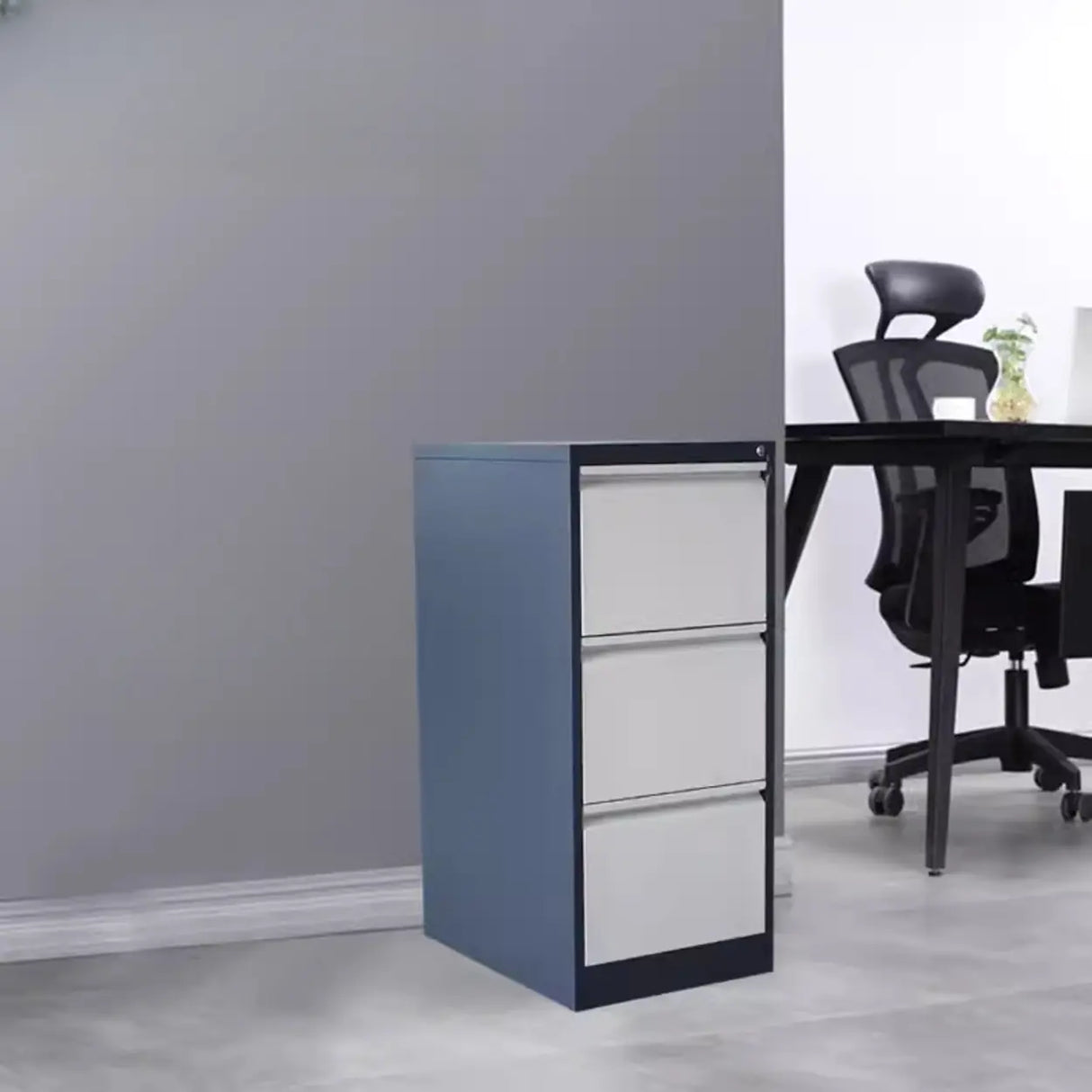 Lockable Metal Vertical Black Anti-Moisture Filing Cabinet Image - 20