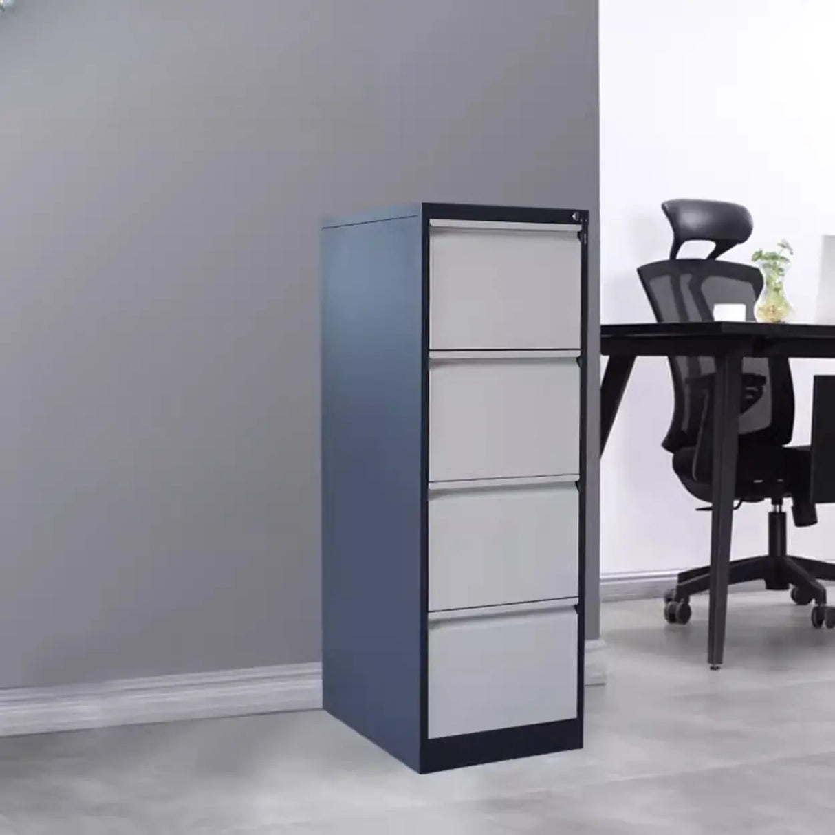 Lockable Metal Vertical Black Anti-Moisture Filing Cabinet Image - 21