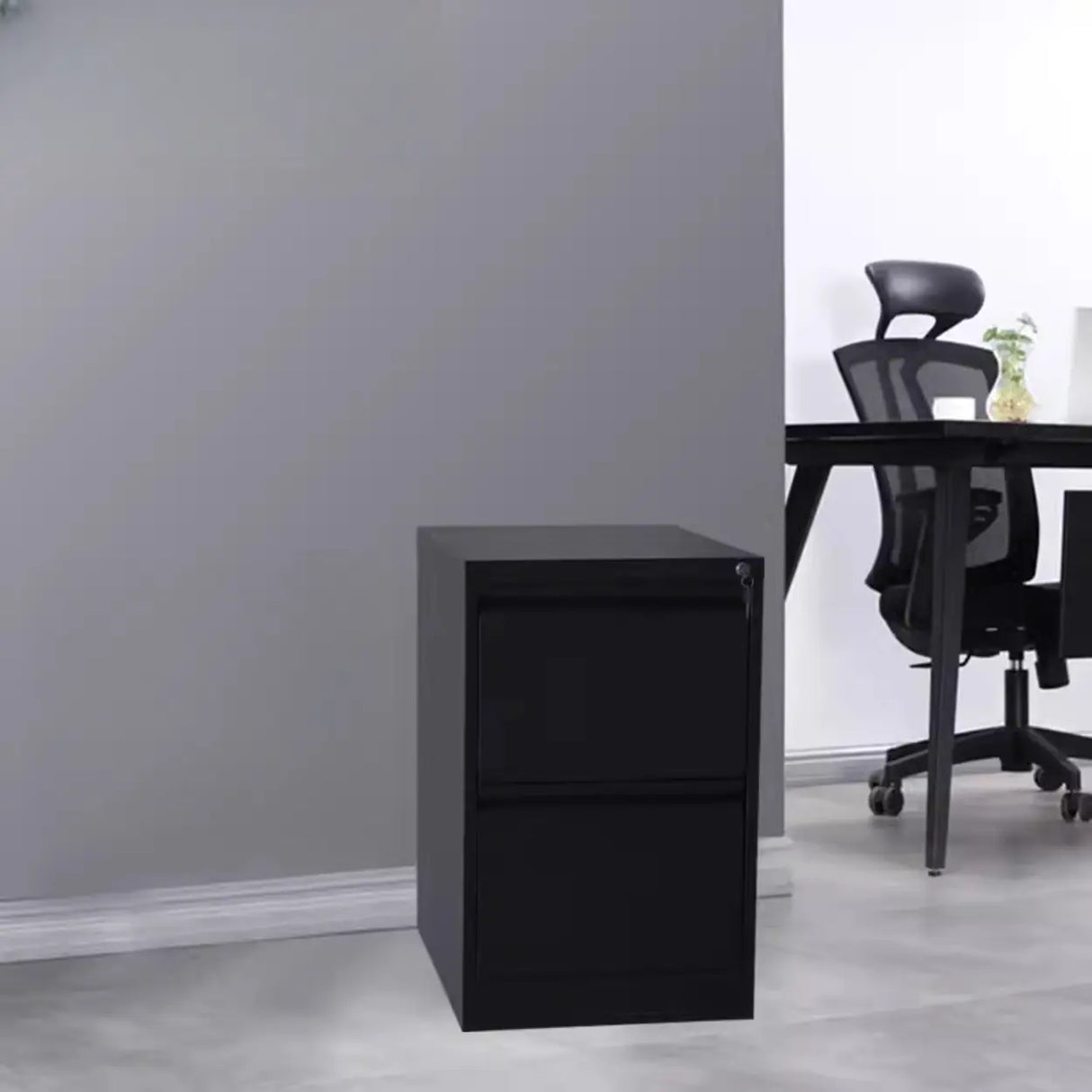 Lockable Metal Vertical Black Anti-Moisture Filing Cabinet Image - 22