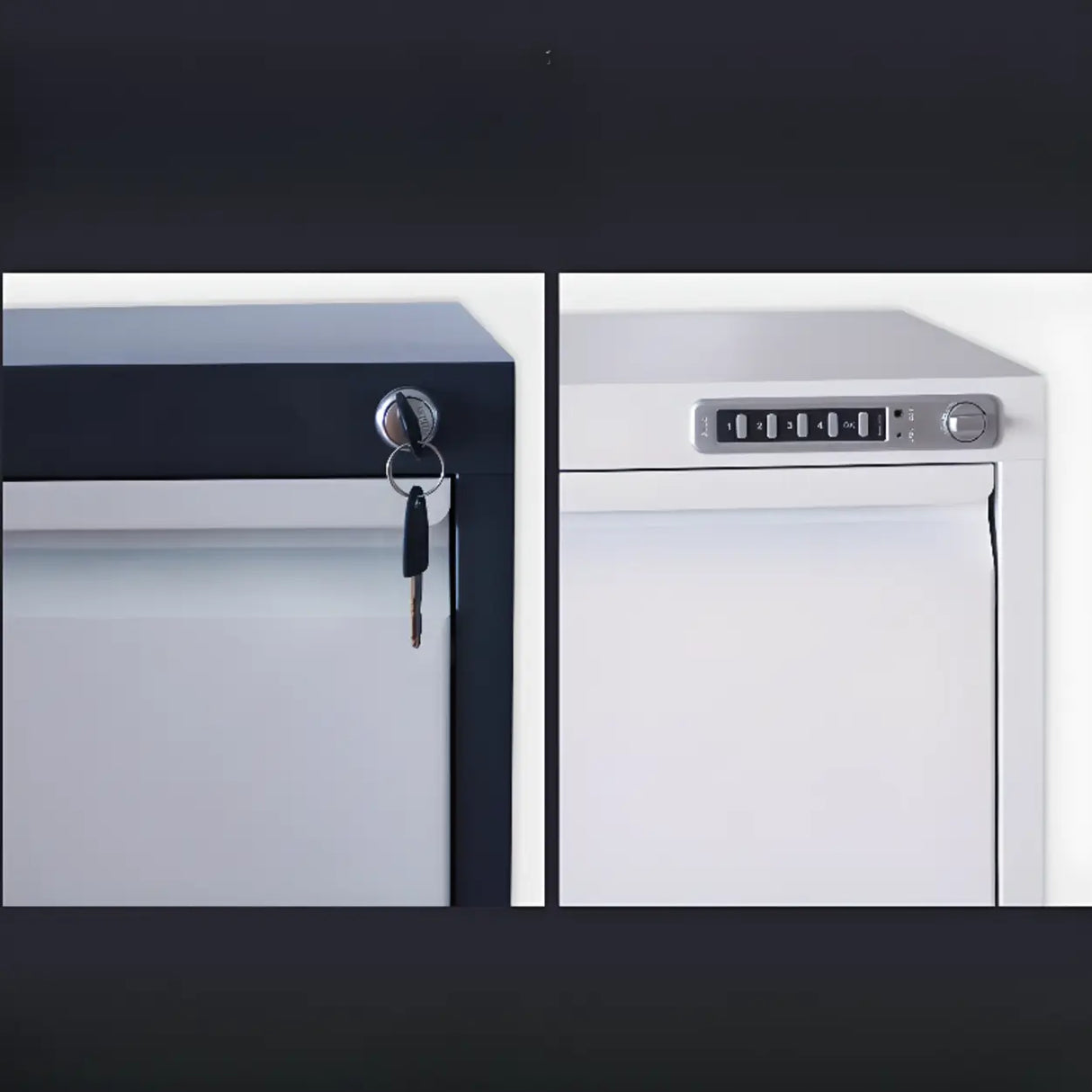 Lockable Metal Vertical Black Anti-Moisture Filing Cabinet Image - 6