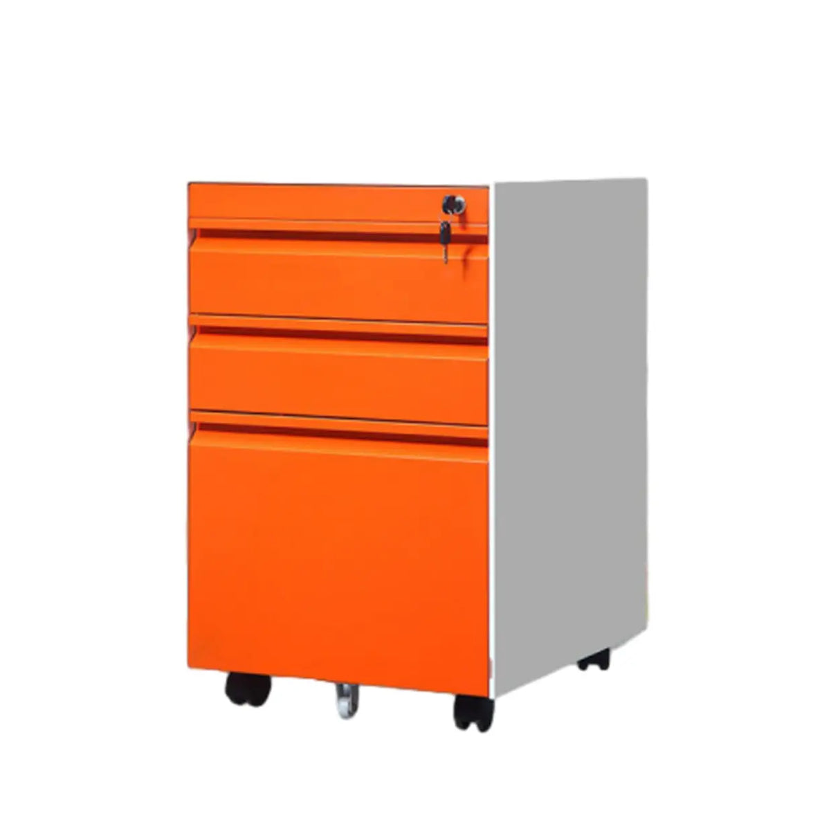 Lockable Secure Metal Vertical Filing Cabinet with Casters Image - 10
