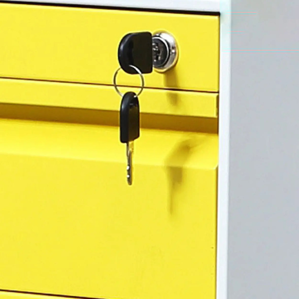 Lockable Secure Metal Vertical Filing Cabinet with Casters Image - 12