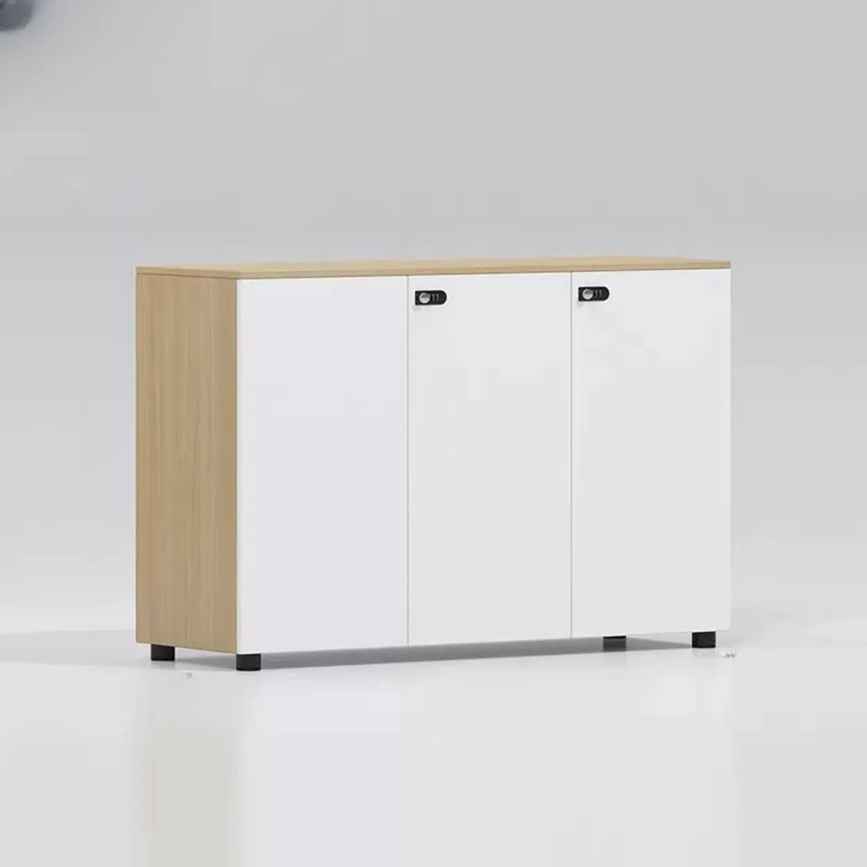 Lockable Secure Vertical Wood Filing Cabinet with Lock Image - 16