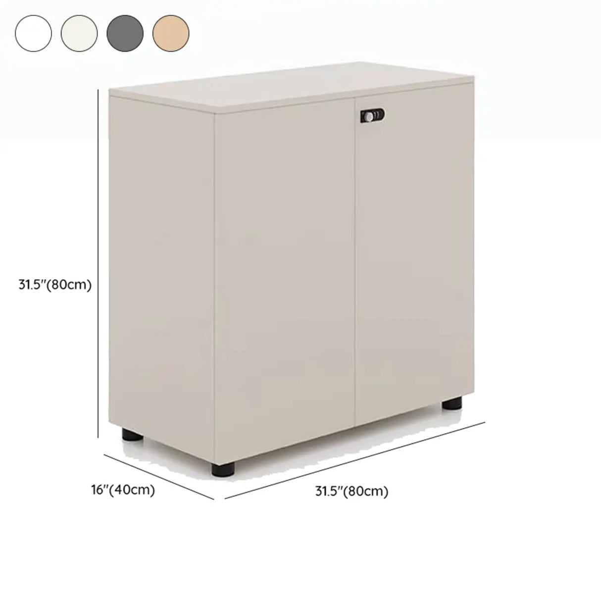 Lockable Secure Vertical Wood Filing Cabinet with Lock