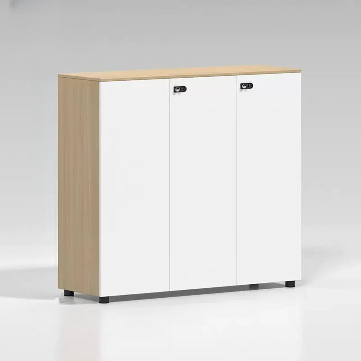 Lockable Secure Vertical Wood Filing Cabinet with Lock Image - 6