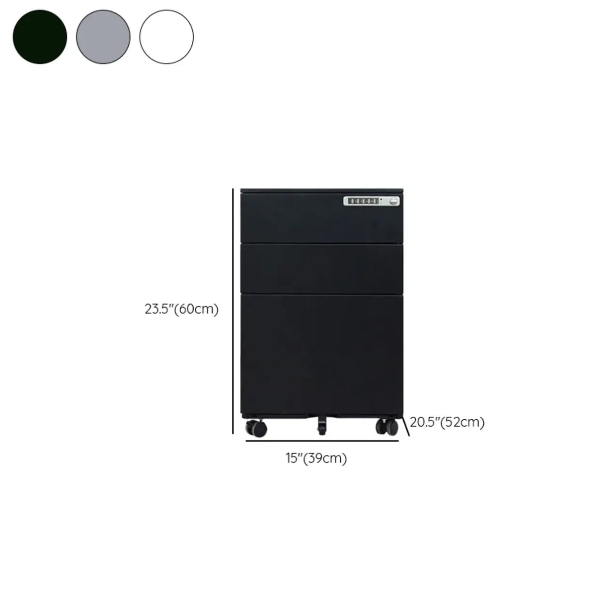 Lockable Small Vertical Steel Rolling White Filing Cabinet Image - 15