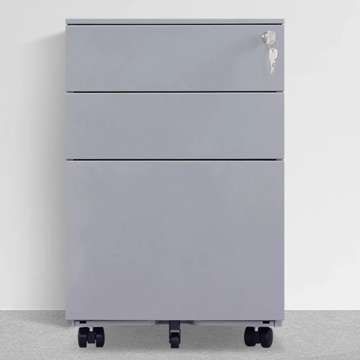 Lockable Small Vertical Steel Rolling White Filing Cabinet Image - 5