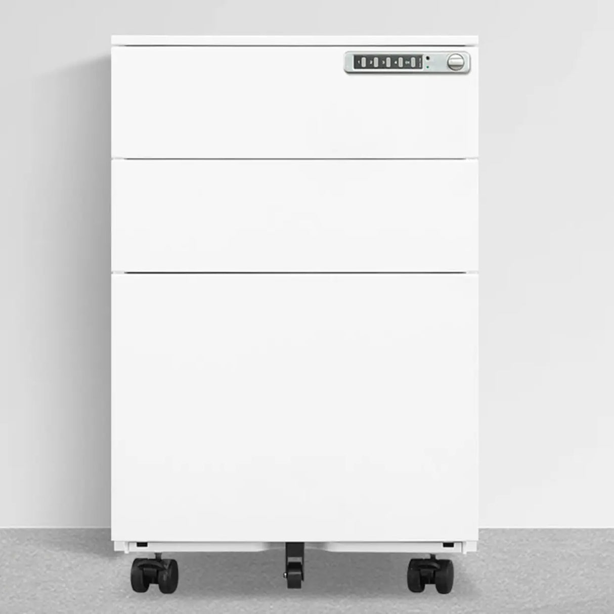 Lockable Small Vertical Steel Rolling White Filing Cabinet Image - 7