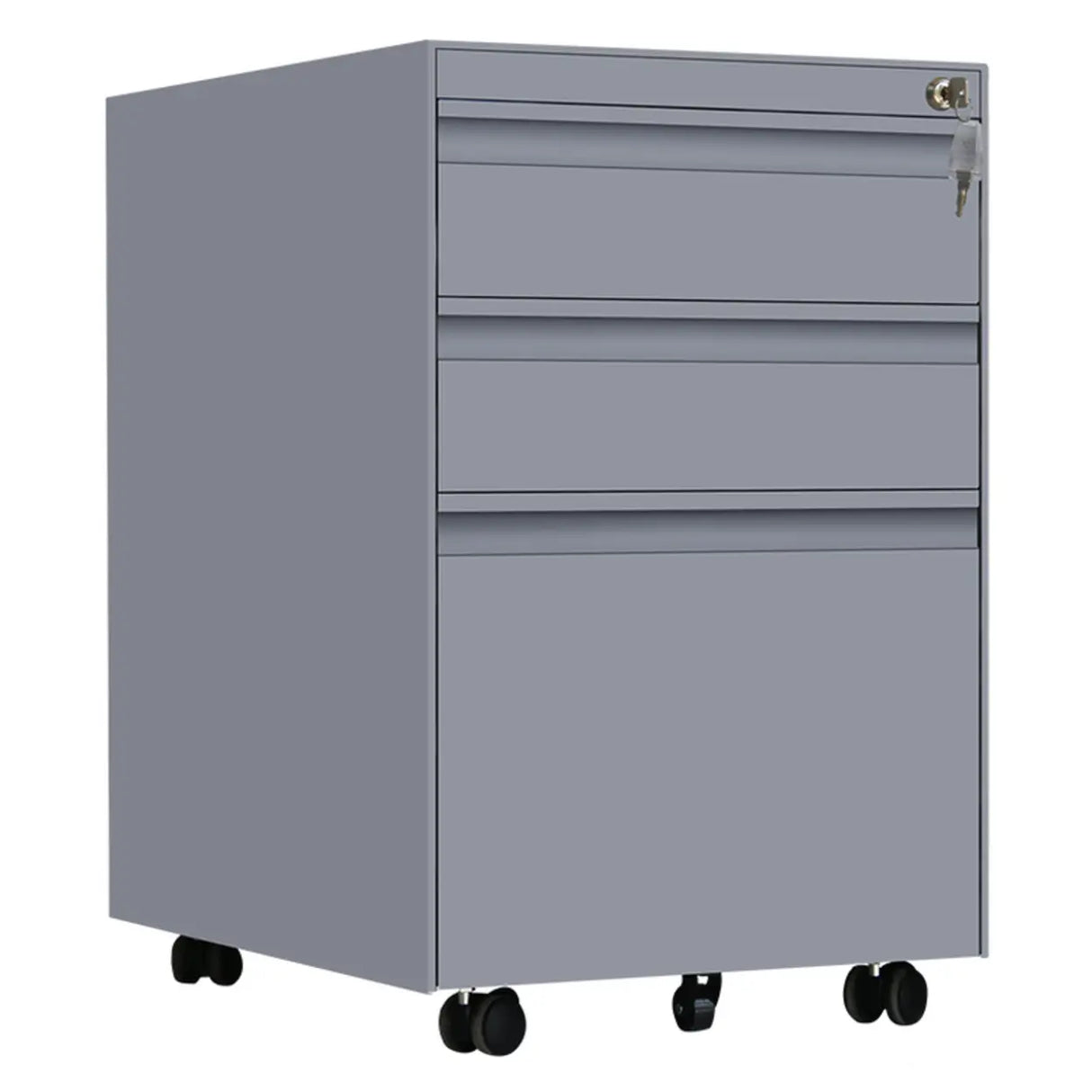 Lockable Small Vertical Steel Rolling White Filing Cabinet Image - 8