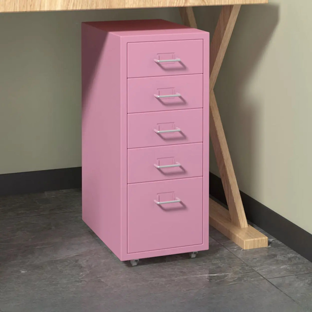 Lockable Steel Small Sliding Drawer Filing Cabinet Image - 3