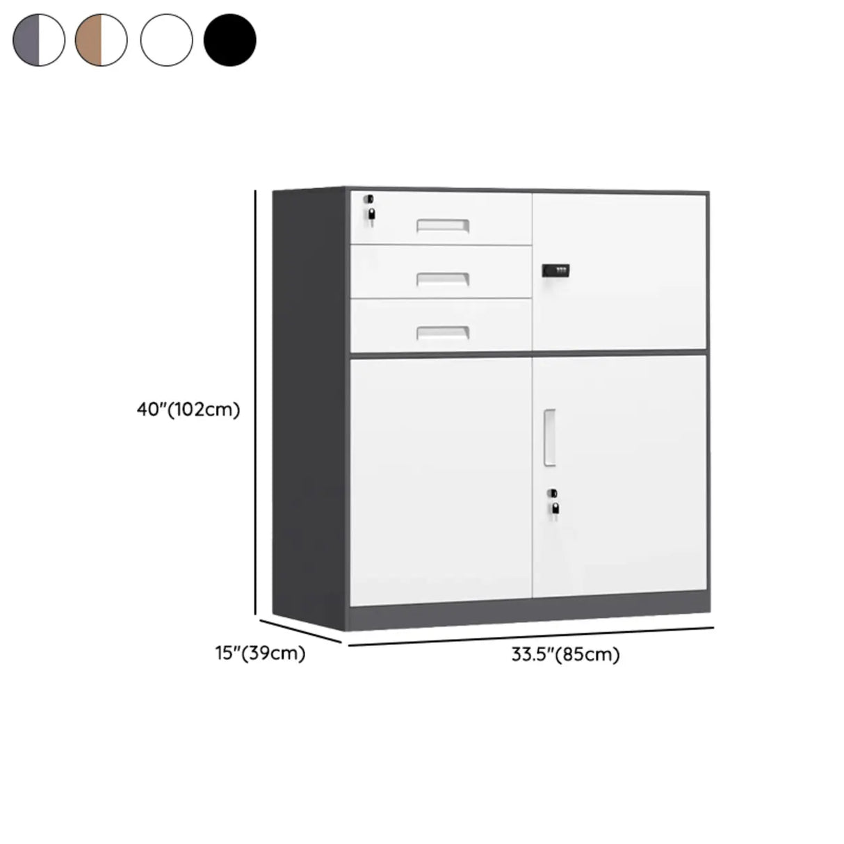 Lockable Steel Vertical Large Filing Storage Cabinet Image - 31