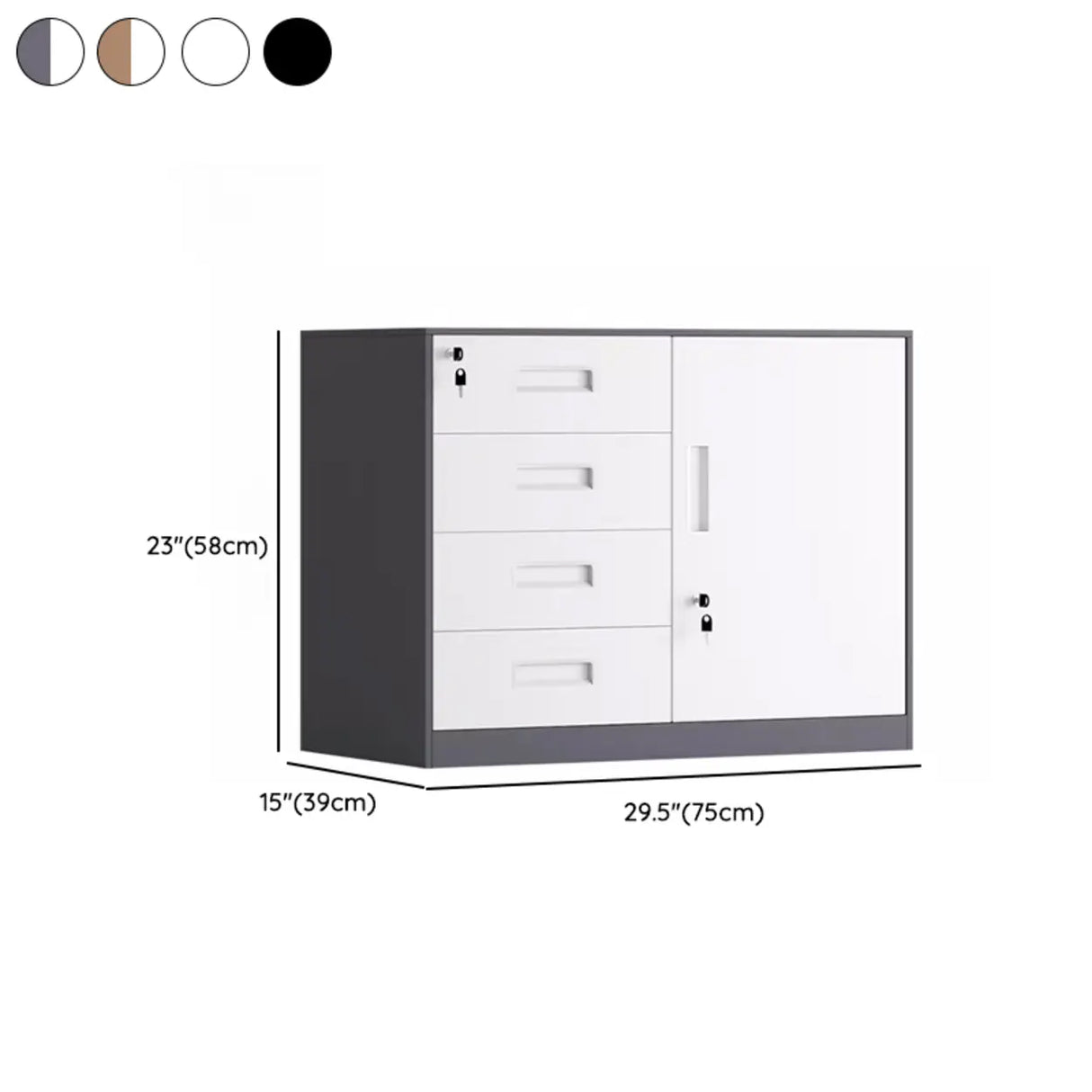 Lockable Steel Vertical Large Filing Storage Cabinet Image - 32