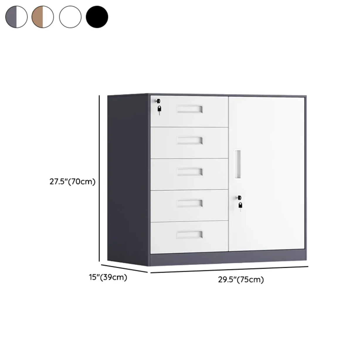 Lockable Steel Vertical Large Filing Storage Cabinet Image - 33