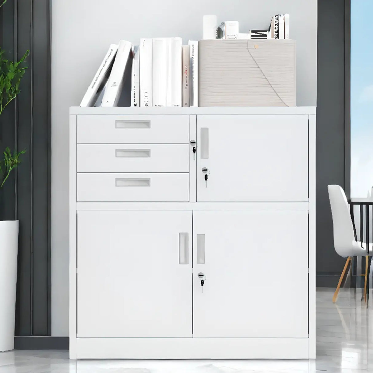 Lockable Steel Vertical Large Filing Storage Cabinet Image - 7