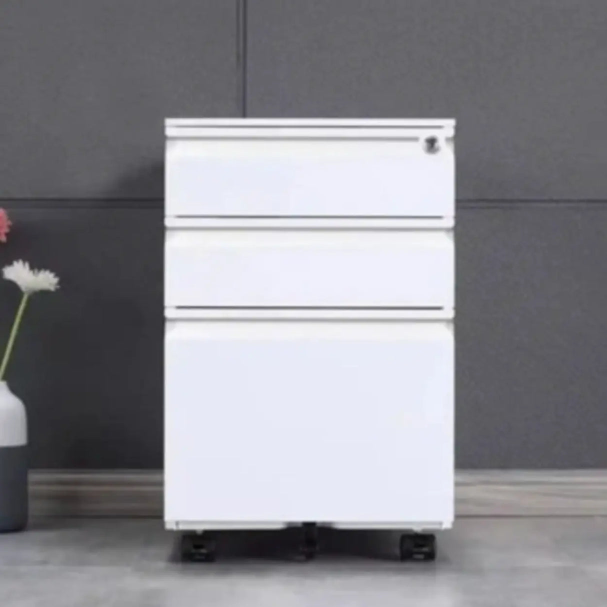 Lockable Vertical Steel Filing Cabinet with Wheels Image - 10