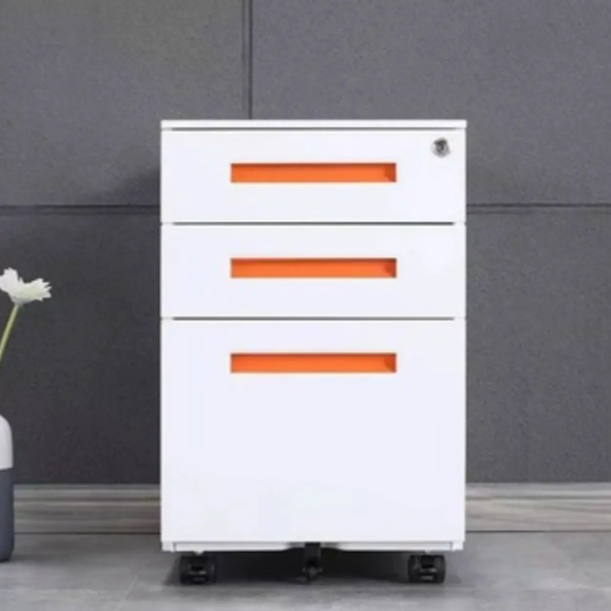 Lockable Vertical Steel Filing Cabinet with Wheels Image - 12