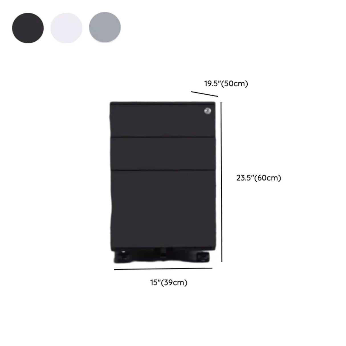 Lockable Vertical Steel Filing Cabinet with Wheels