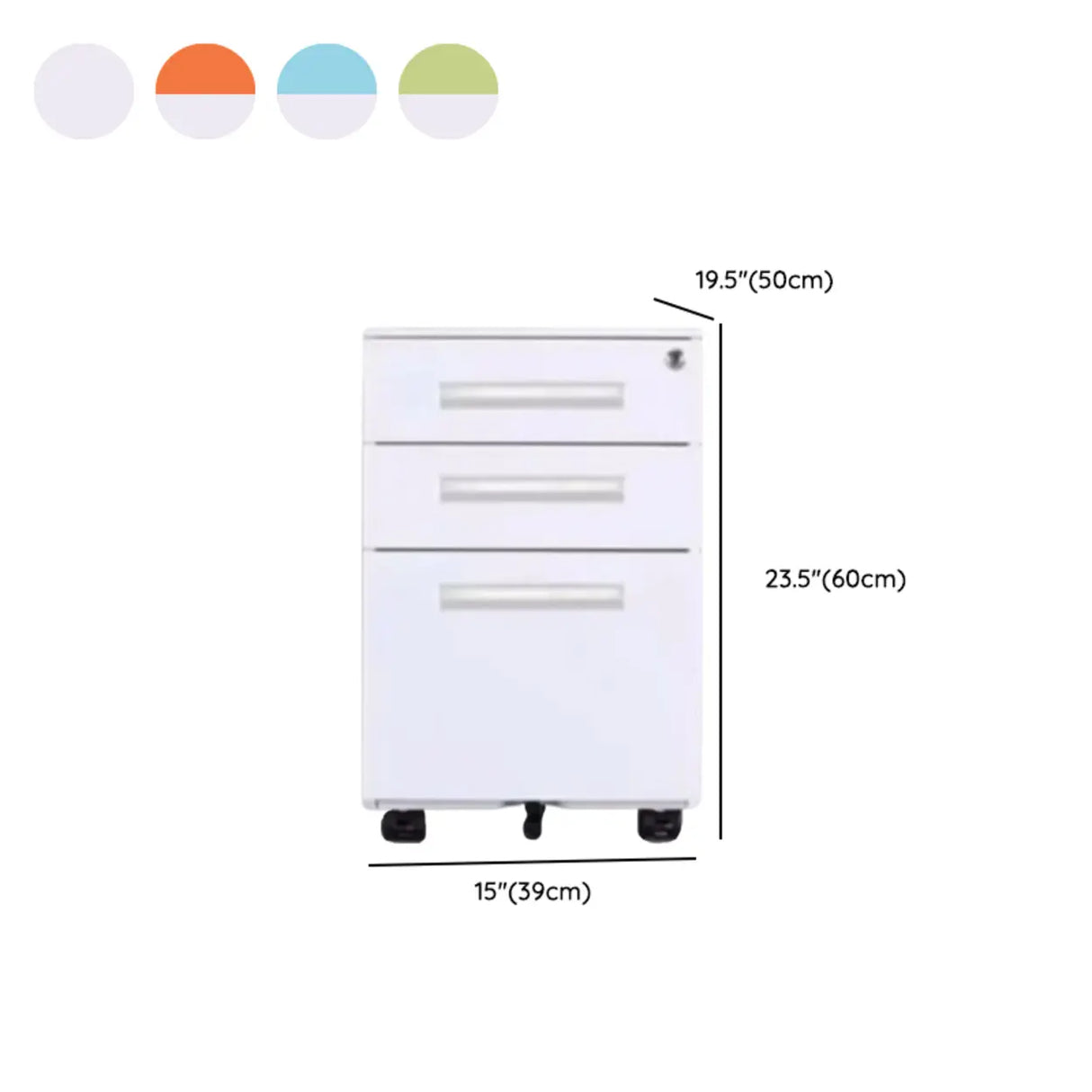 Lockable Vertical Steel Filing Cabinet with Wheels Image - 17