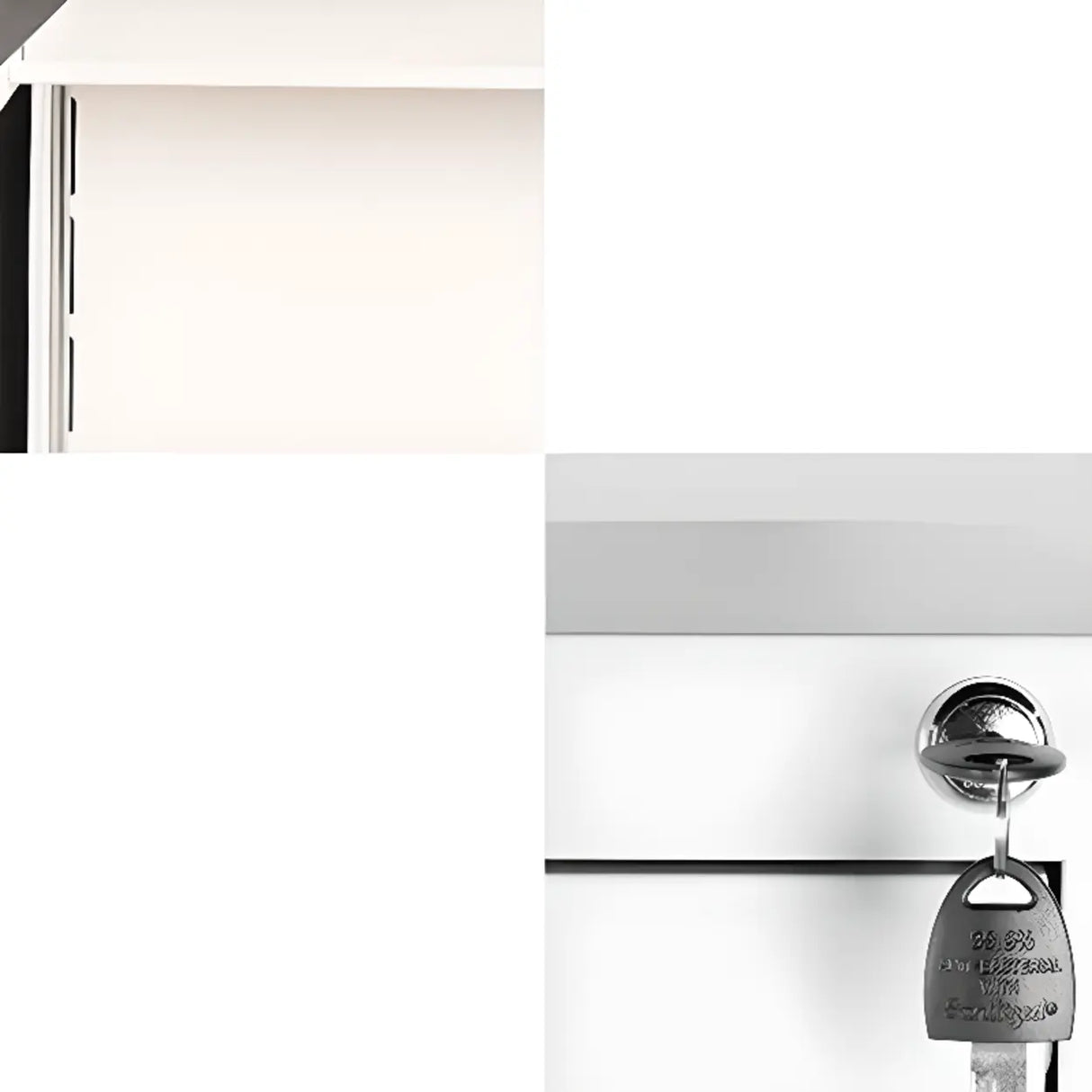 Lockable Vertical White Storage Filing Cabinet System Image - 10