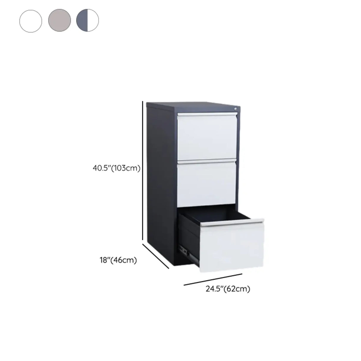 Lockable Vertical White Storage Filing Cabinet System Image - 24