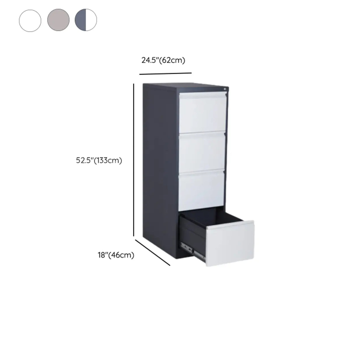 Lockable Vertical White Storage Filing Cabinet System Image - 25