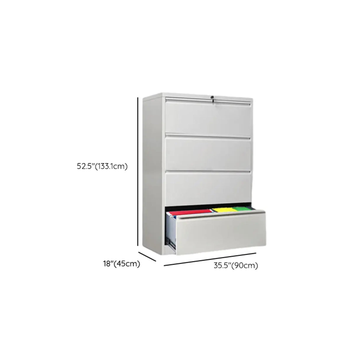 Lockable Vertical White Storage Filing Cabinet System Image - 28