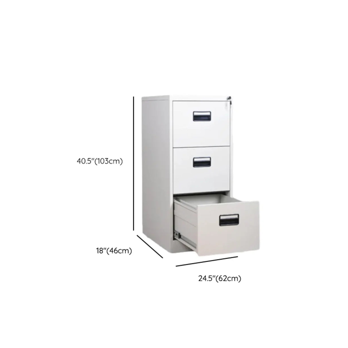 Lockable Vertical White Storage Filing Cabinet System Image - 30