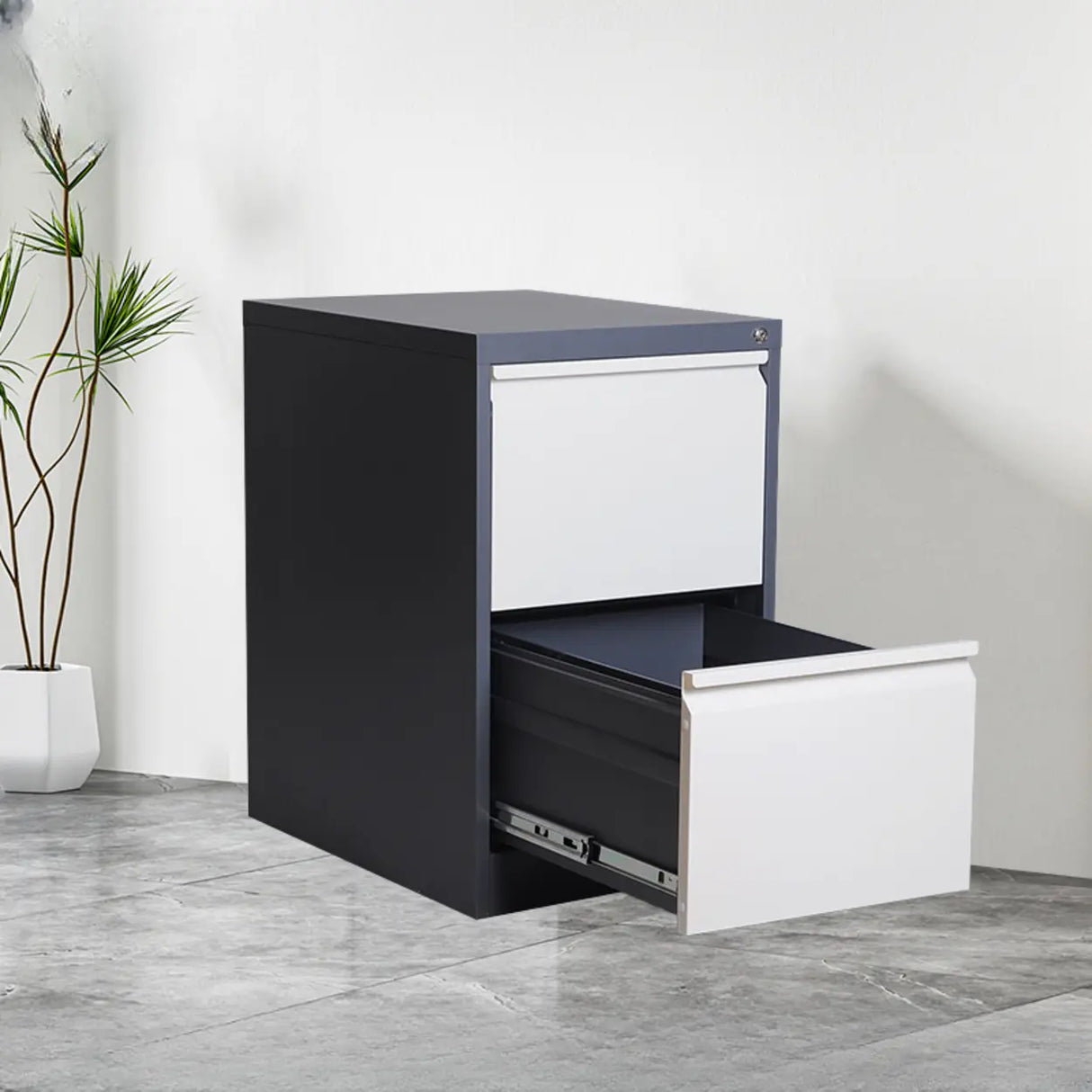 Lockable Vertical White Storage Filing Cabinet System Image - 14