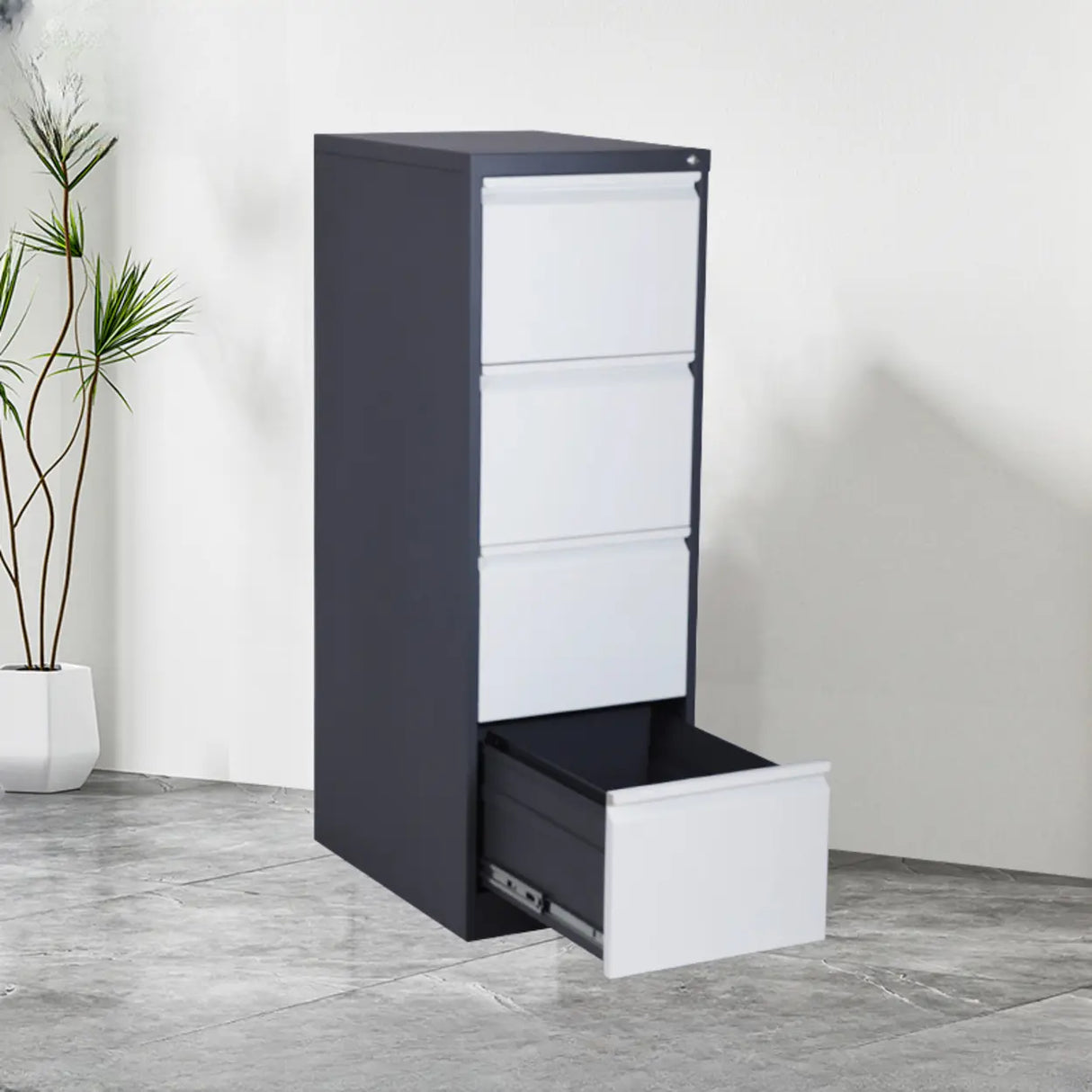 Lockable Vertical White Storage Filing Cabinet System Image - 16