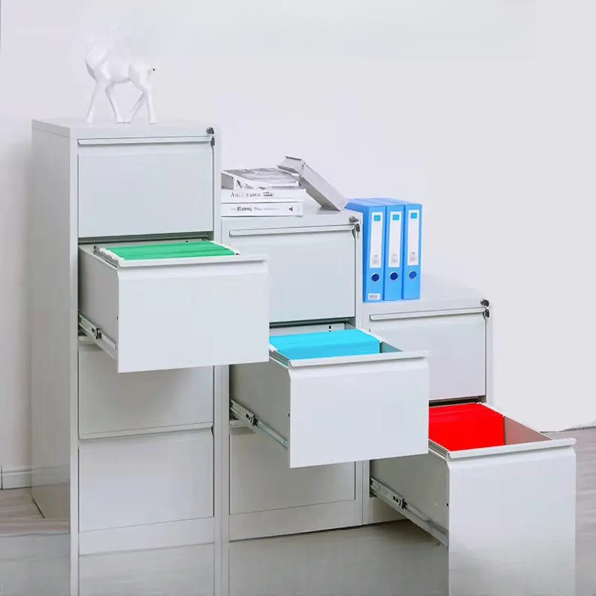 Lockable Vertical White Storage Filing Cabinet System Image - 5