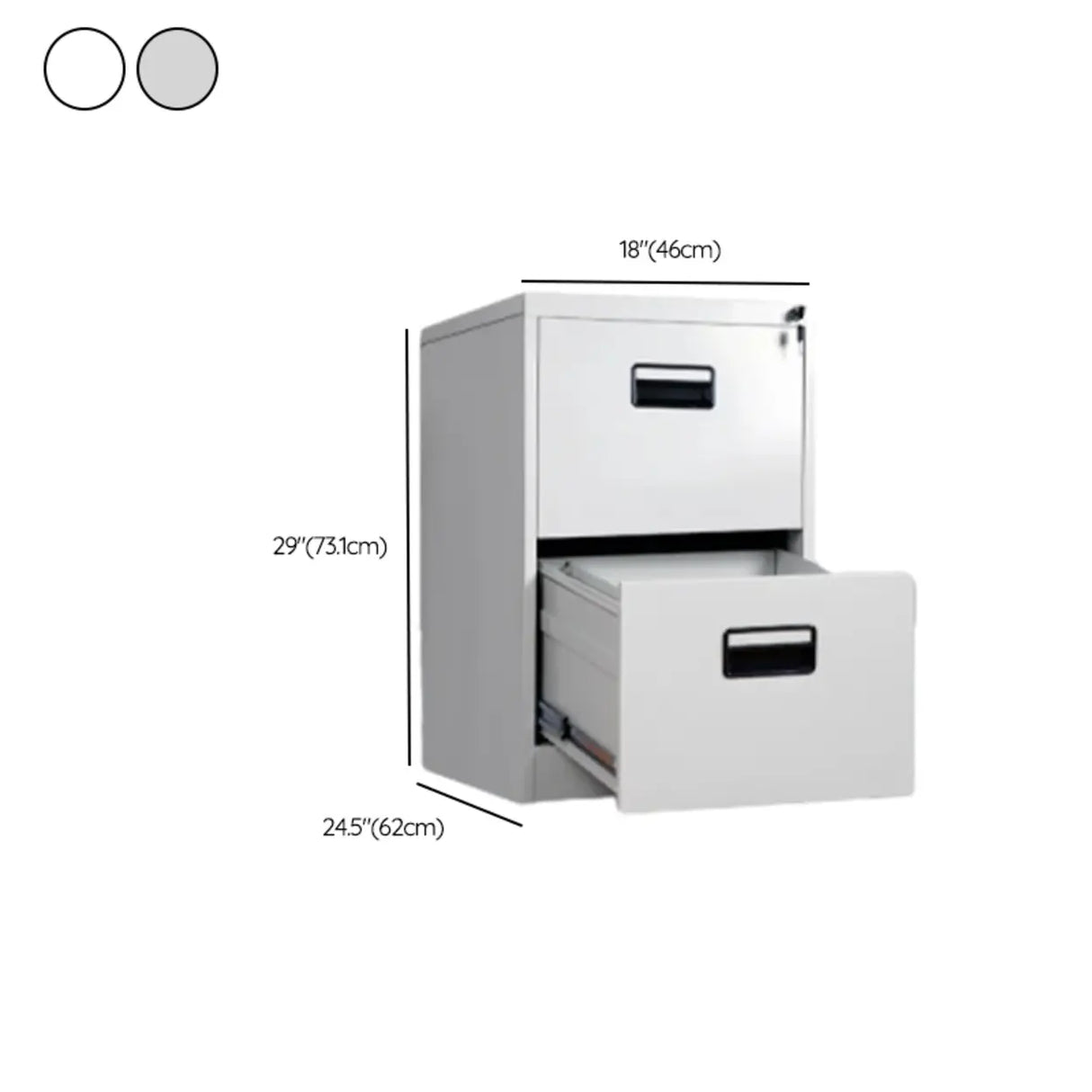 Lockable White Steel Small Storage Filing Cabinets