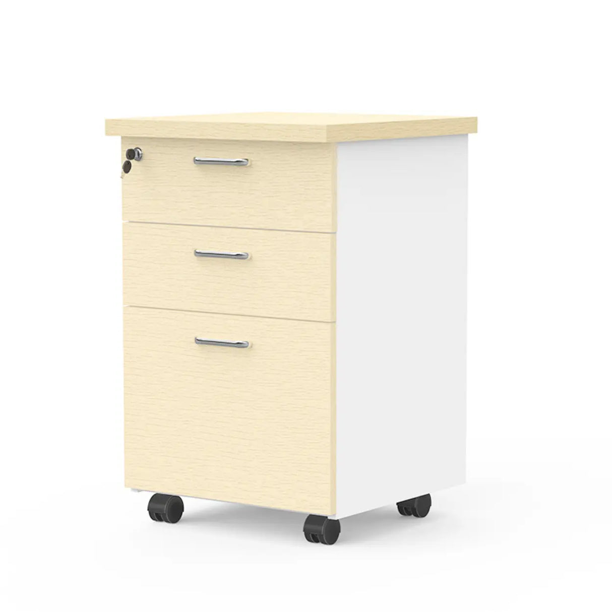 Lockable Wood Vertical Filing Cabinet with Printer Storage Image - 10