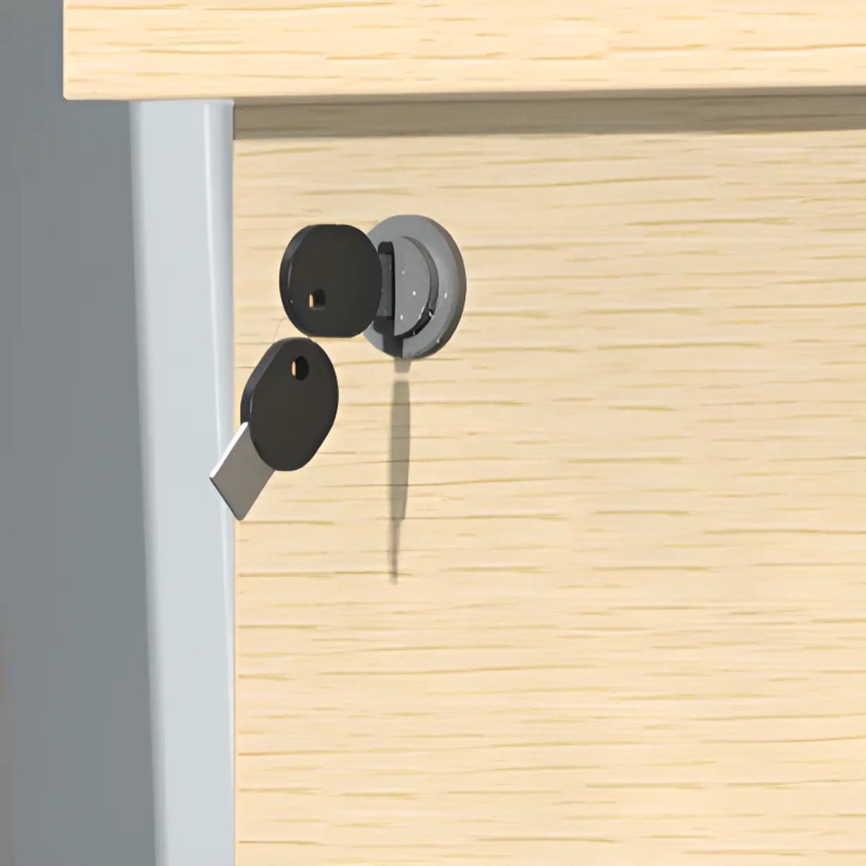 Lockable Wood Vertical Filing Cabinet with Printer Storage Image - 12