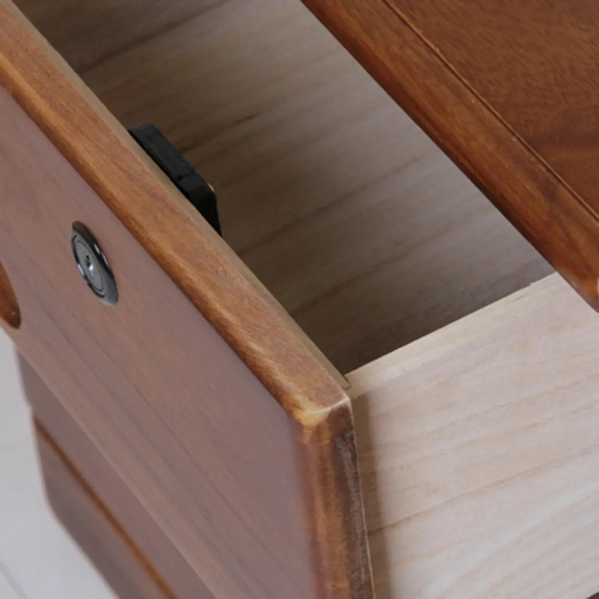 Lockable Wooden Vertical Brown Storage Filing Cabinet Image - 15