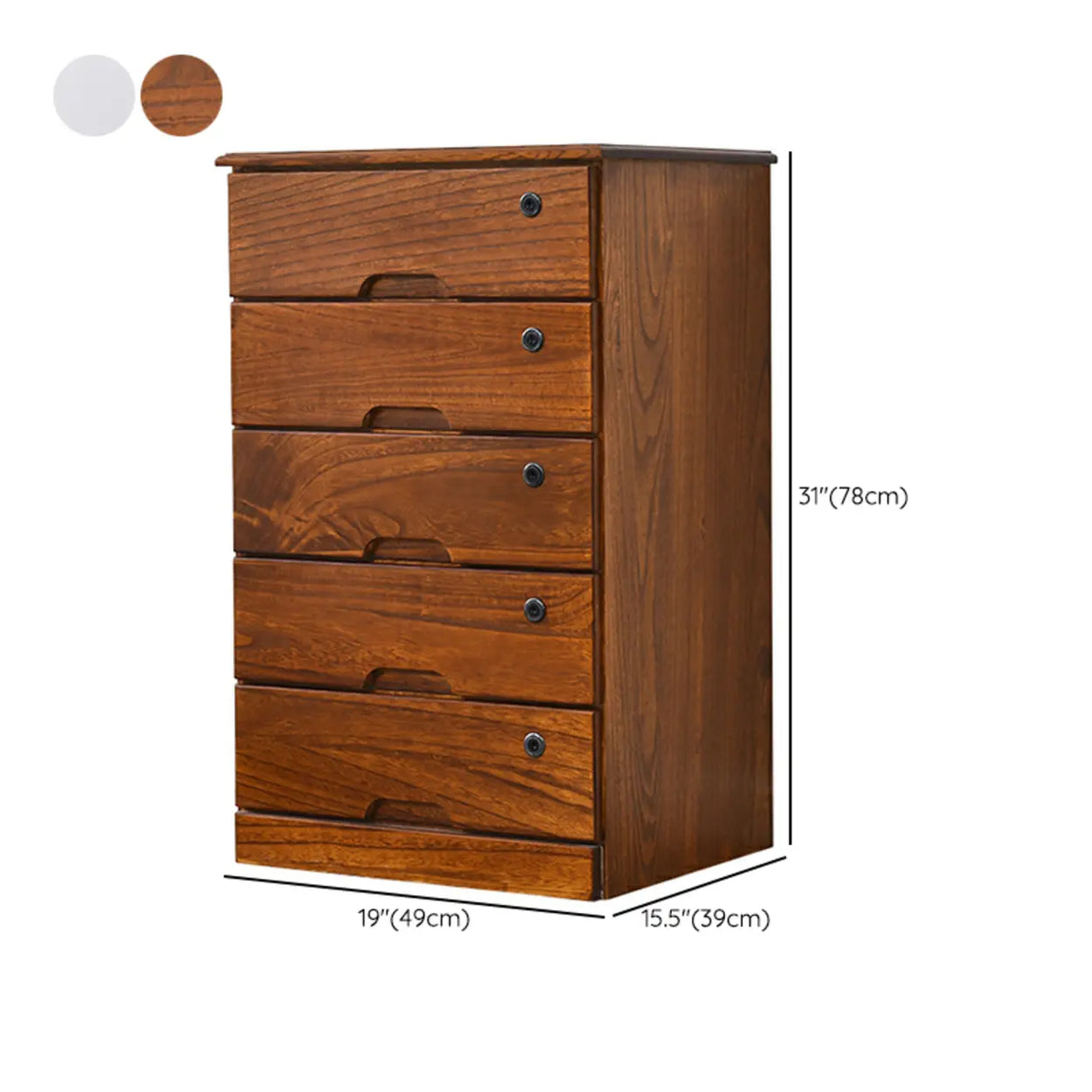 Lockable Wooden Vertical Brown Storage Filing Cabinet Image - 19